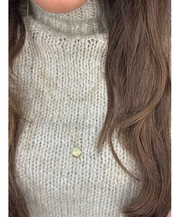 925 Ayar Gümüş Midye Mıodel İkili Kolye