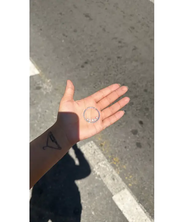 925 Ayar Gümüş İnci Detaylı Kolye Uç