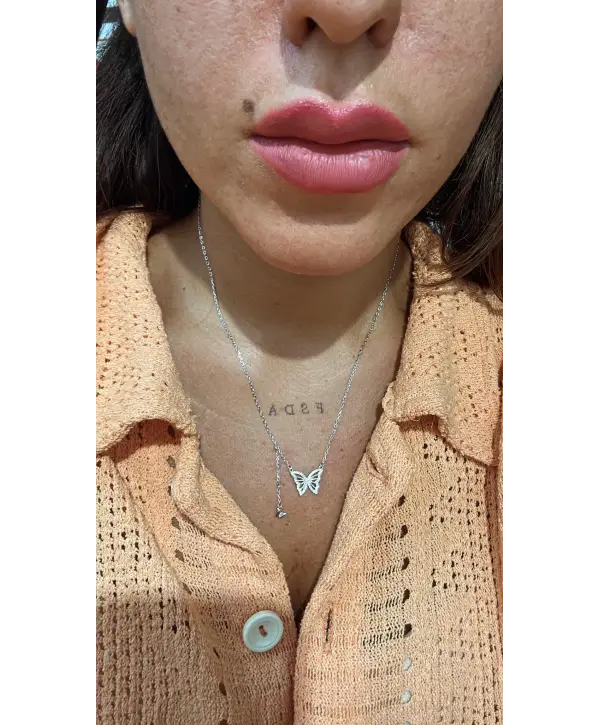 925 Ayar Gümüş Kelebek Model Silver Kolye