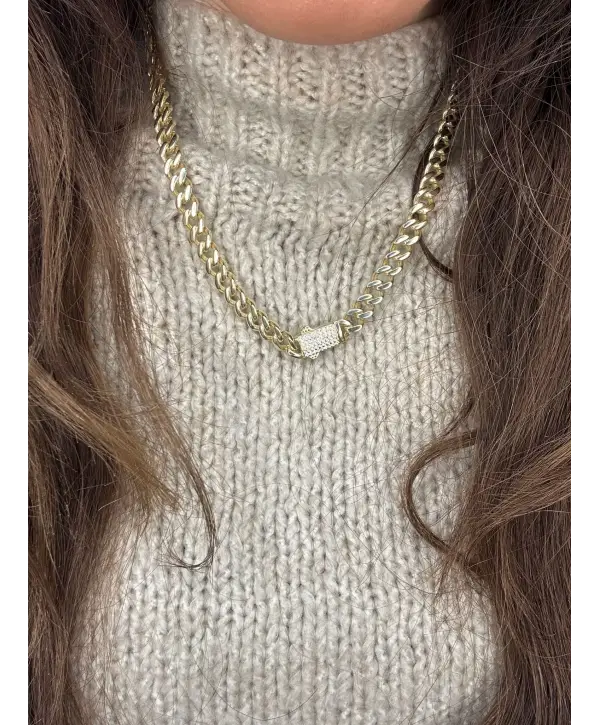 925 Ayar Gümüş Taşsız Gurmet Gold Kolye