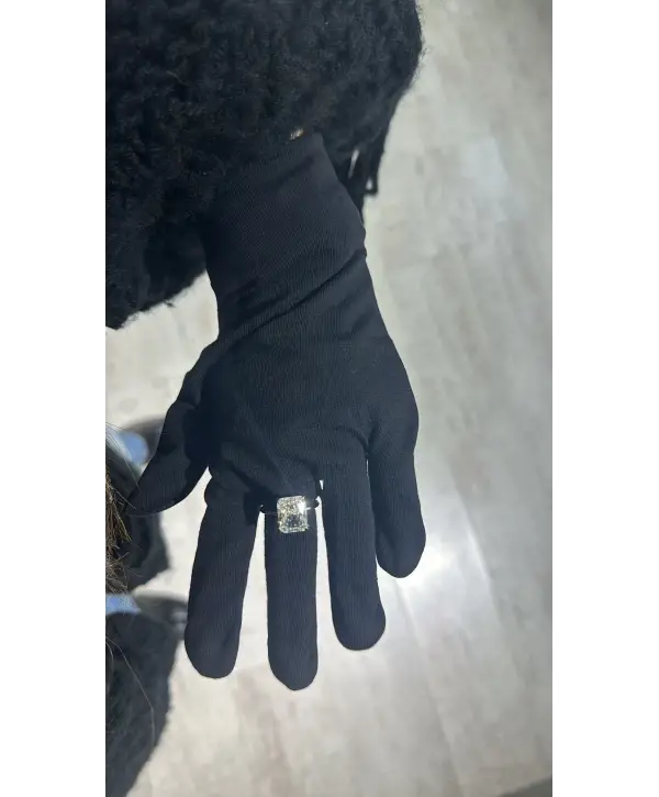 925 Ayar Gümüş Mazonite Kare Taşlı İthal Yüzük