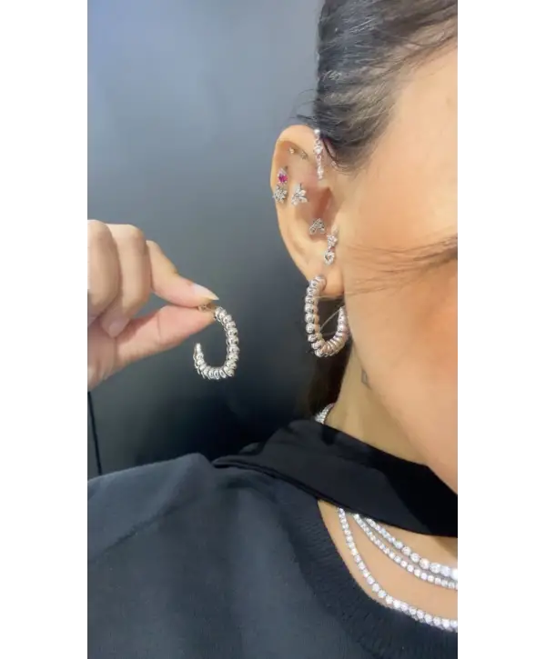 925 Ayar Gümüş Silver İthal Küpe