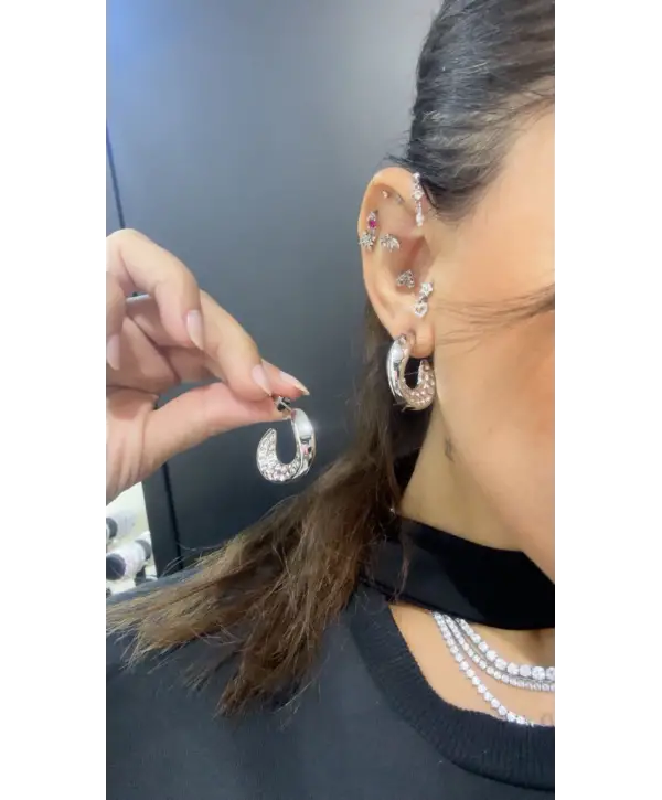 925 Ayar Gümüş Silver İthal Küpe