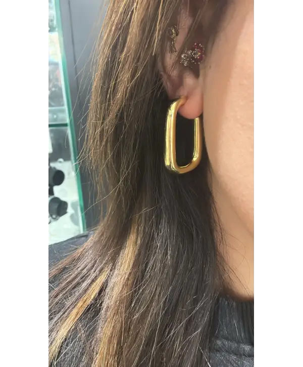 925 Ayar Gümüş Bombe Kare Küpe