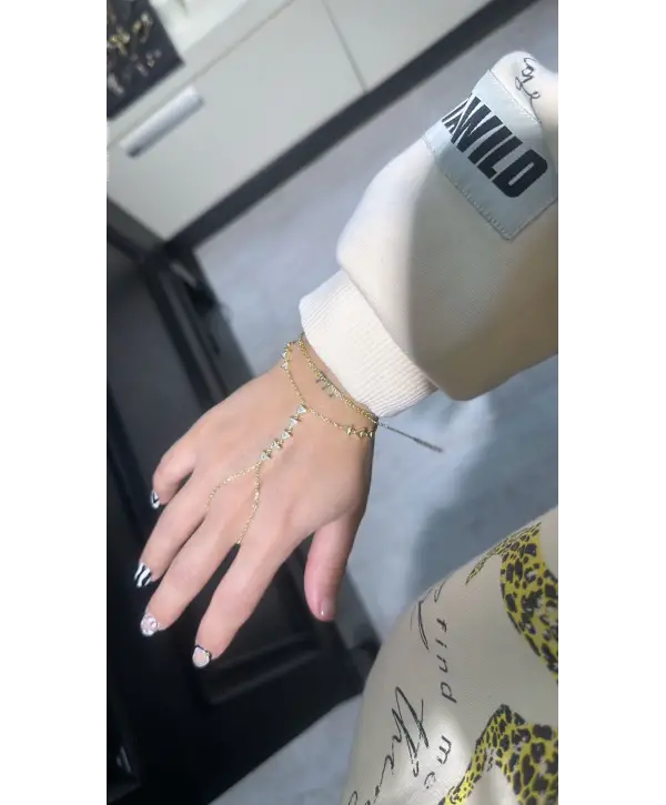 925 Ayar Gümüş Gold Üçgen Taşlı Şahmeran