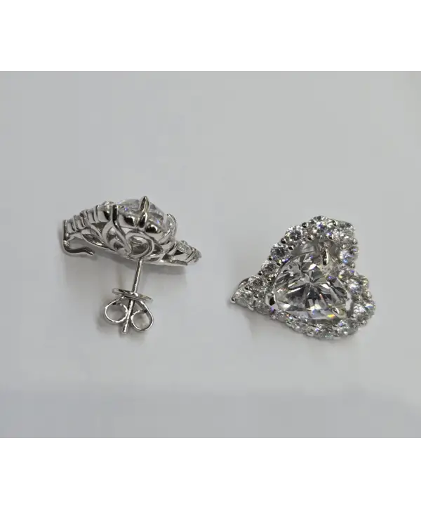 925 Ayar Gümüş Swarovski Büyük Taşlı Küpe