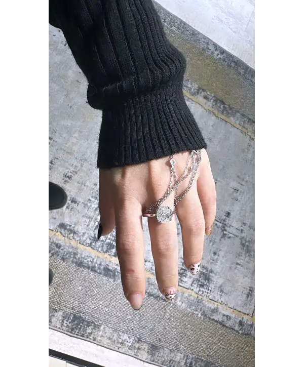 925 Ayar Gümüş Mazonite Taşlı İthal Vip Yüzük