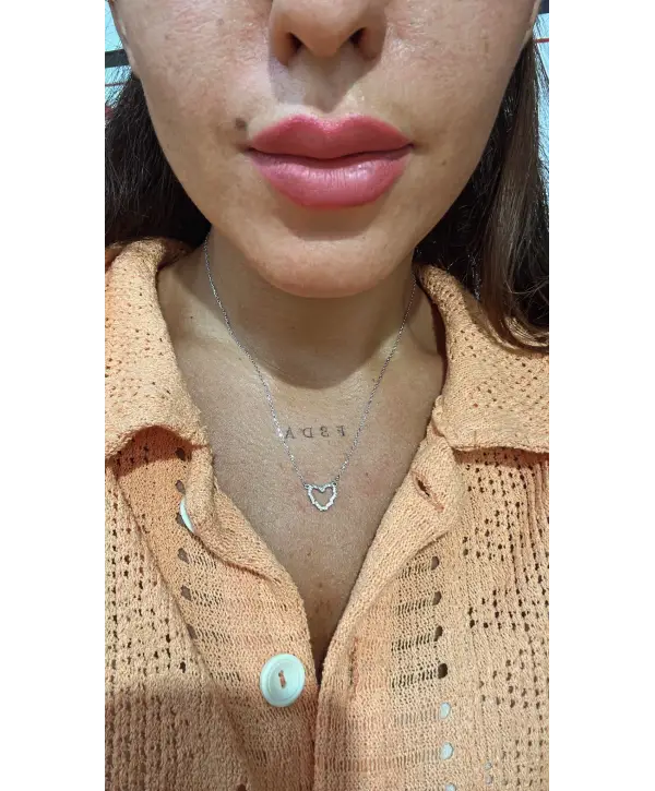 925 Ayar Gümüş İçi Boş Kalp Kolye