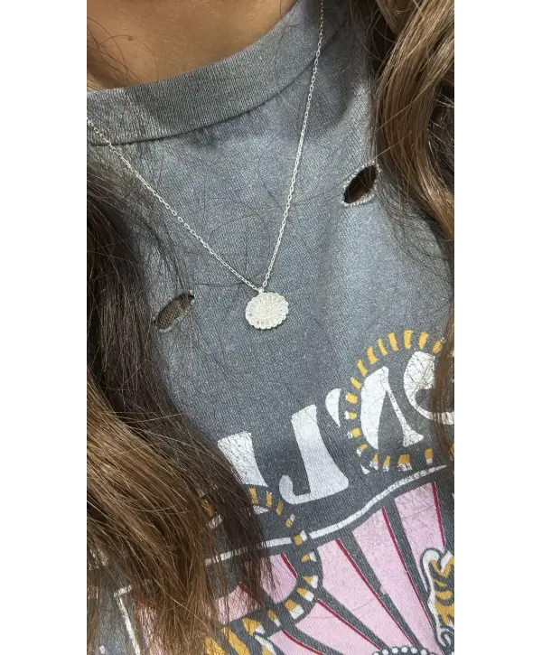 925 Ayar Gümüş Gözlü Baget Taşlı Kolye