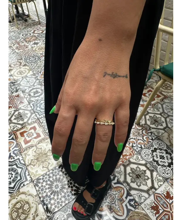 925 Ayar Gümüş Sarı Baget Taşlı Çıtır Yüzük