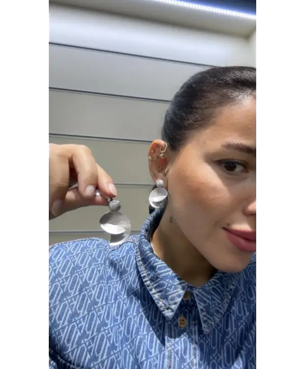 925 Ayar Gümüş Taşsız Silver Çivili Küpe