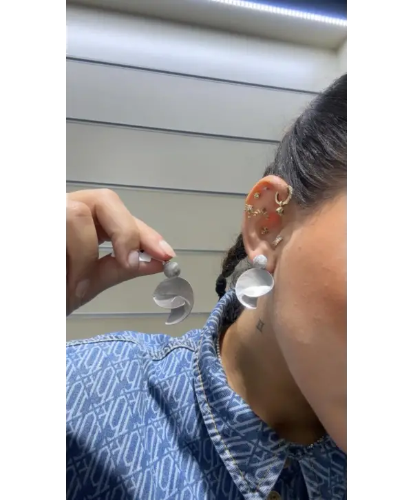 925 Ayar Gümüş Taşsız Silver Çivili Küpe