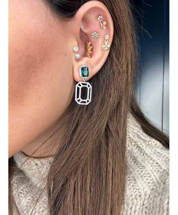 925 Ayar Gümüş İthal Mücevher Tasarım Küpe