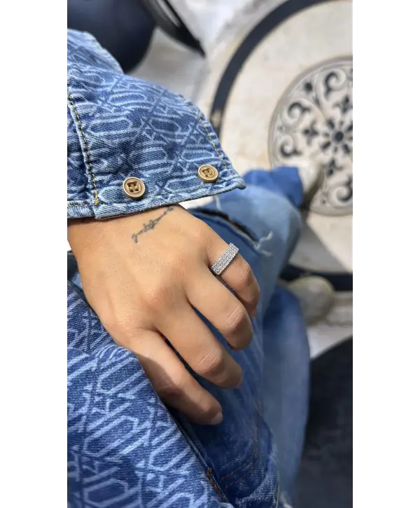 925 Ayar Gümüş Taşlı Küçük Parmak Yüzük