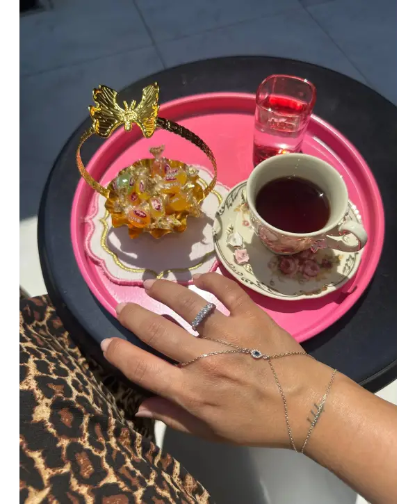 925 Ayar Gümüş 5 Taş Pırlanta Montür Silver Yüzük