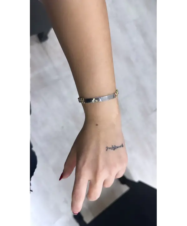 925 Ayar Gümüş Dorica İtalyan Plaka Bileklik