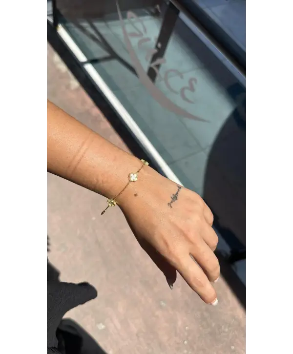 925 Ayar Gümüş Üçlü Sedefli Marka Gold Bileklik