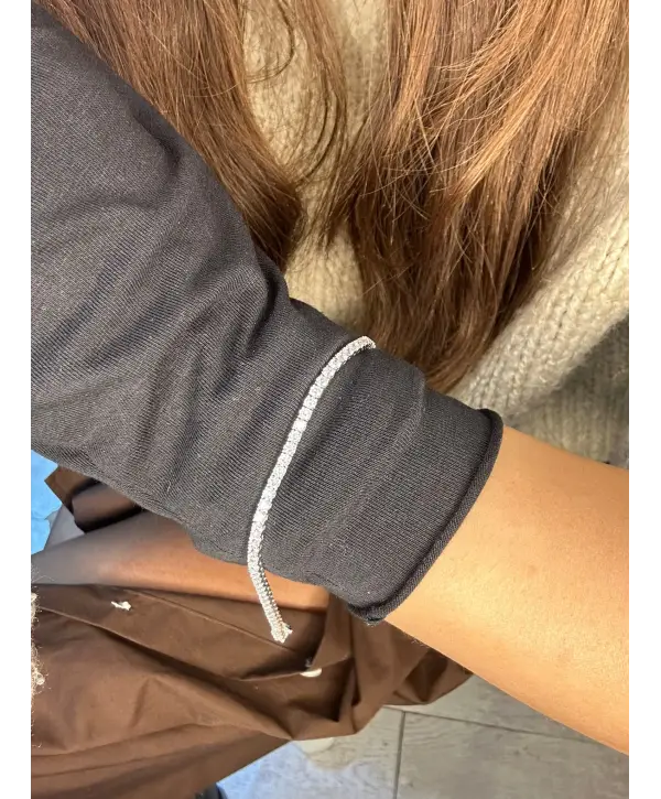 925 Ayar Gümüş Sıra taşlı Su Yolu İthal Bileklik