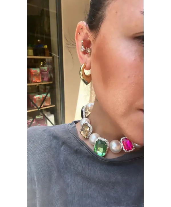 925 Ayar Gümüş Vidalı Yarım Şekilli Gold Küpe