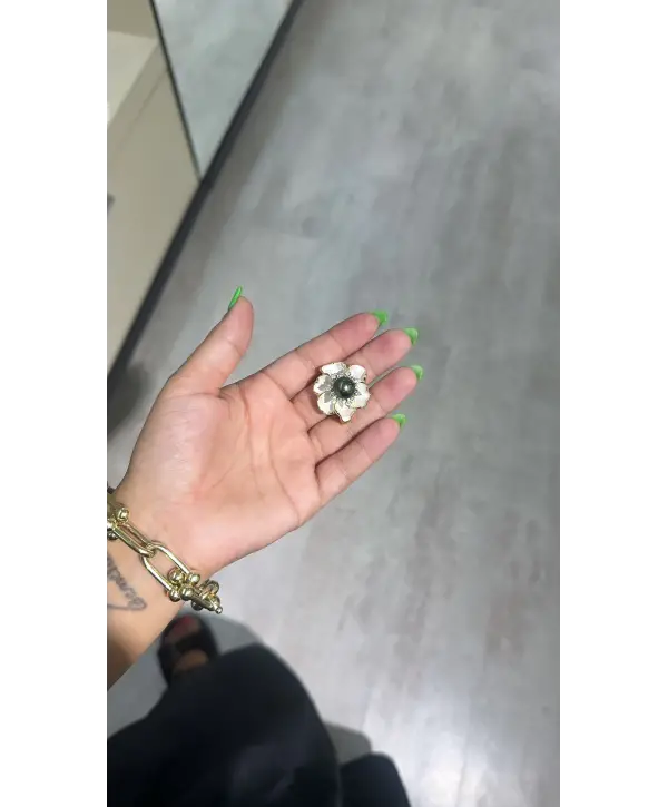 925 Ayar Gümüş Sedefli Taşlı Özel Seri Broş