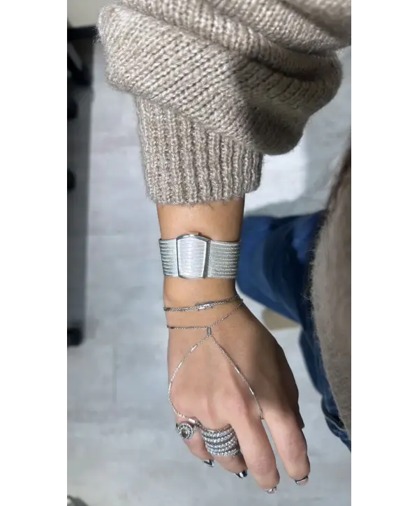 925 Ayar Gümüş 10 Sıra Hasır Bileklik