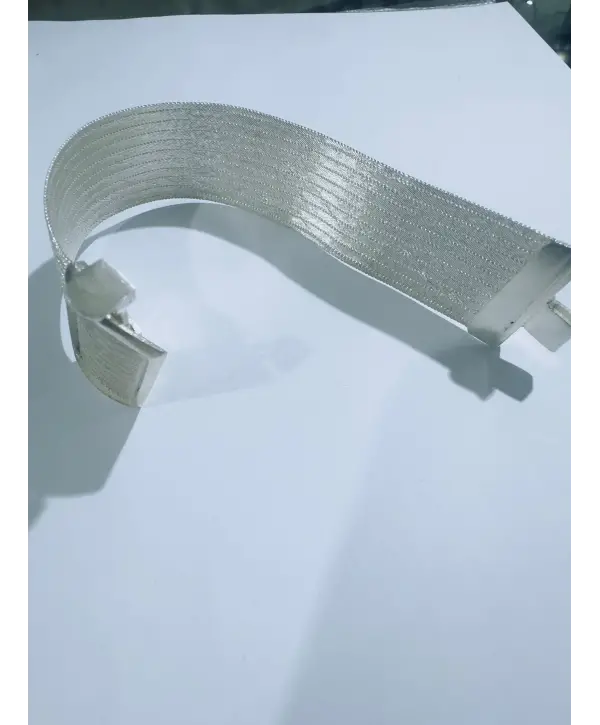 925 Ayar Gümüş 10 Sıra Hasır Bileklik