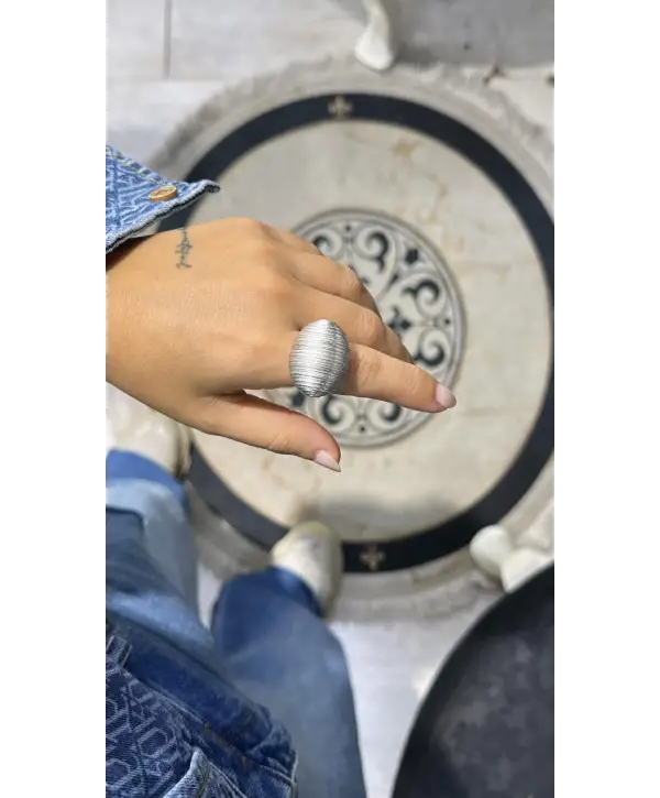 925 Ayar Gümüş Bombeli Taşsız Silver Yüzük