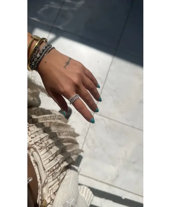 925 Ayar Gümüş Baget Kesim İki Ayrı Çıtır Yüzük