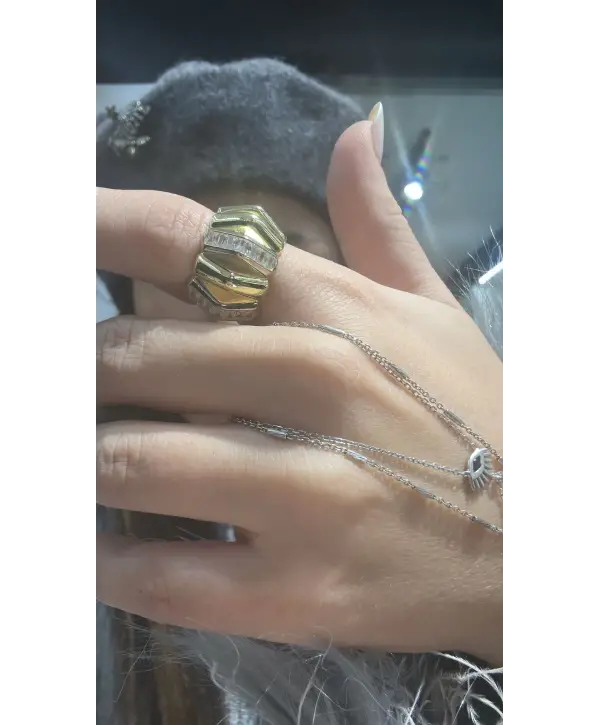 925 Ayar Gümüş Bombeli Ayarlanabilir Yüzük