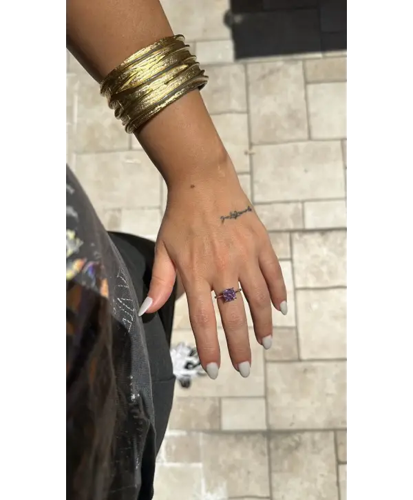 925 Ayar Gümüş Alexandrite Renkli Taşlı Vip Yüzük