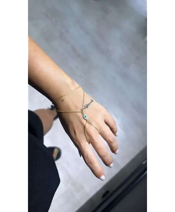 925 Ayar Gümüş Mavi Mineli Gözlü Şahmeran