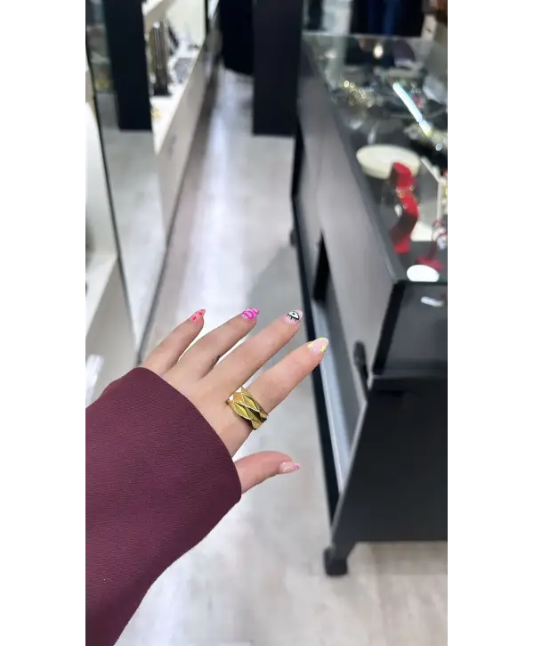 925 Ayar Gümüş Altın Model Taşsız Yüzük