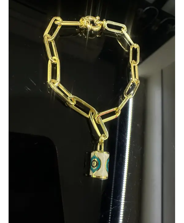 925 Ayar Gümüş Göz Model Sallantılı Bileklik