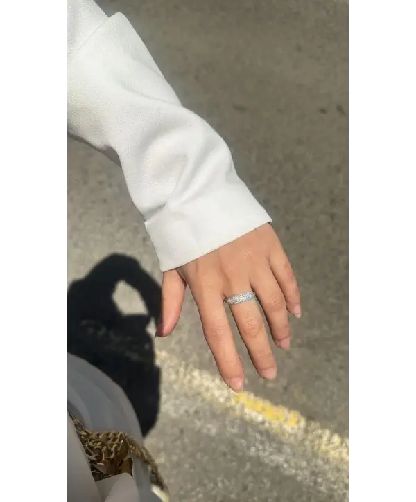 925 Ayar Gümüş Bombeli Model Taşlı Silver Yüzük