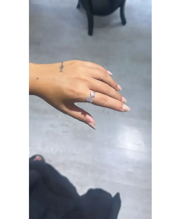 925 Ayar Gümüş Baget Taşlı Silver Yüzük