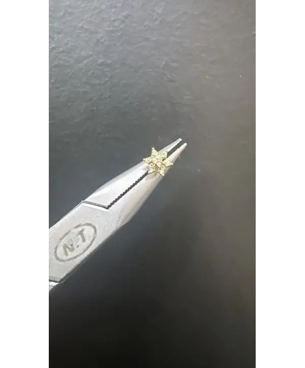 Çelik 316 L Gold Renk Çicek Model Piercing