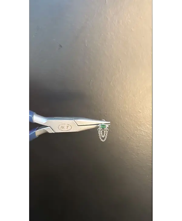 Çelik 316 L Yeşil Taşlı Piercing