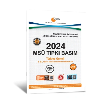 2024 MSÜ Çıkmış Sorular-Tıpkı Basım-Bire Bir ÖSYM-Tamamı Video Çözümlü
