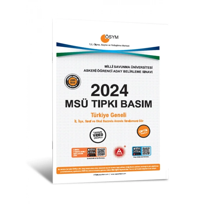 2024 MSÜ Çıkmış Sorular-Tıpkı Basım-Bire Bir ÖSYM-Tamamı Video Çözümlü