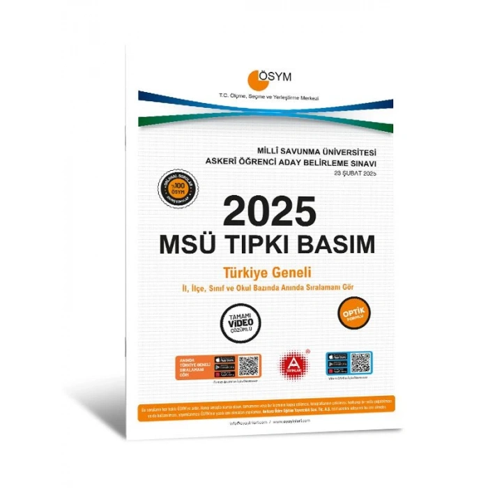 2025 MSÜ Çıkmış Sorular-Tıpkı Basım-Bire Bir ÖSYM-Tamamı Video Çözümlü