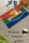 Valerine Life Retro Gün Batımı WELCOME Dijital Baskılı Ev Ofis işyeri Dış Kapı Önü Paspası 45x70cm