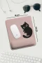 SonicTouch Pembe Bilek Destekli Siyah Kedili Dikdörtgen Pürüzsüz Yüzey Ergonomik Mouse Pad 18x22cm