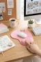 SonicTouch Bilek Destekli Pembe Damla Tipi Pürüzsüz Yüzey Dikişsiz Gamer Oyuncu Mouse Pad 20x22cm