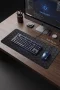 SonicTouch Neon Hex Mavi Siyah Kaymaz Taban Pürüzsüz Yüzey Dikişsiz Gamer Klavye Mouse Pad 32x70cm