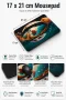 SonicTouch Kozmik Ay Manzarası Mavi Turuncu Kaymaz Dikişsiz Pürüzsüz Gamer Mouse Pad17x21cm