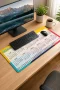 SonicTouch 2027 Takvimli Klavye Mousepad 40x90cm Dikişsiz Pürüzsüz Sıvı Geçirmez Yüzey Kaymaz Taban