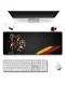 SonicTouch Aslan Muhafızı Sarı Kırmızı Dikişsiz Pürüzsüz Sıvı Geçirmez XXL Gamer Klavye Mousepad 40x90cm