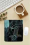 SonicTouch Bilek Destekli Kurt ve Kılıç Siyah Dikdörtgen Pürüzsüz Yüzey Dikişsiz Mouse Pad 18x22cm