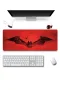 SonicTouch Yarasa Desenli Kırmızı Gamer Oyuncu Dikişsiz Sıvı Geçirmez Klavye Mouse Pad 32x70Cm