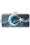 SonicTouch Dalgaların İhtişamı Ay Yıldızlı Kaymaz Gaming Oyuncu Masaüstü Dikişsiz Klavye Mouse Pad 32x70Cm